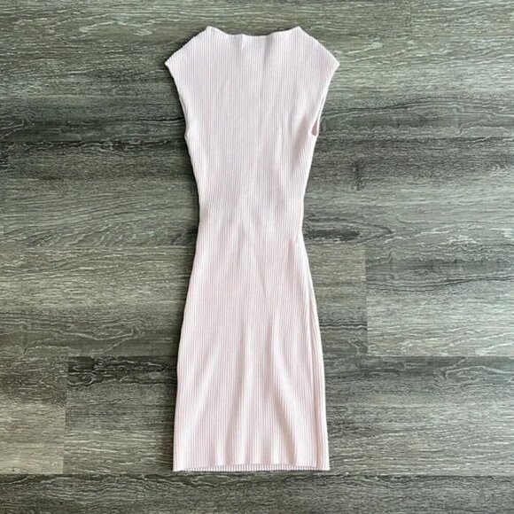 Aritzia Wilfred Free Cut-Out Knit Mini Dress Light Pink Size Small - Picture 6 of 8